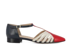 ALBA TECI Ballerina Flats* navy~red~white
