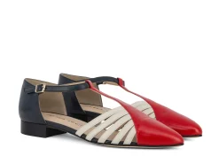ALBA TECI Ballerina Flats* navy~red~white