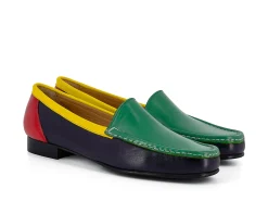 LOGGIA Loafers* navy~green~yellow~re