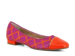 PETER SHEPPARD Ballerina Flats* orange~pink multi