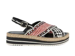 PONS QUINTANA Sandals* black~red~white