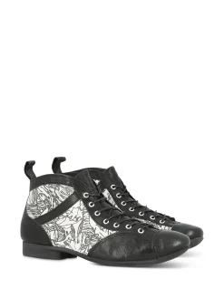 THINK! Ankle Boots* black~white